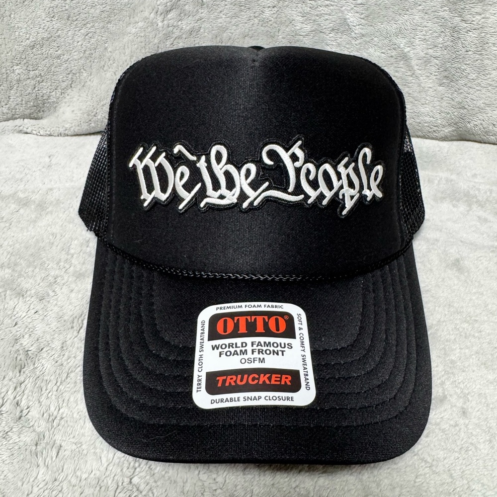 OTTO Black Mesh Cap with Script Embroidery